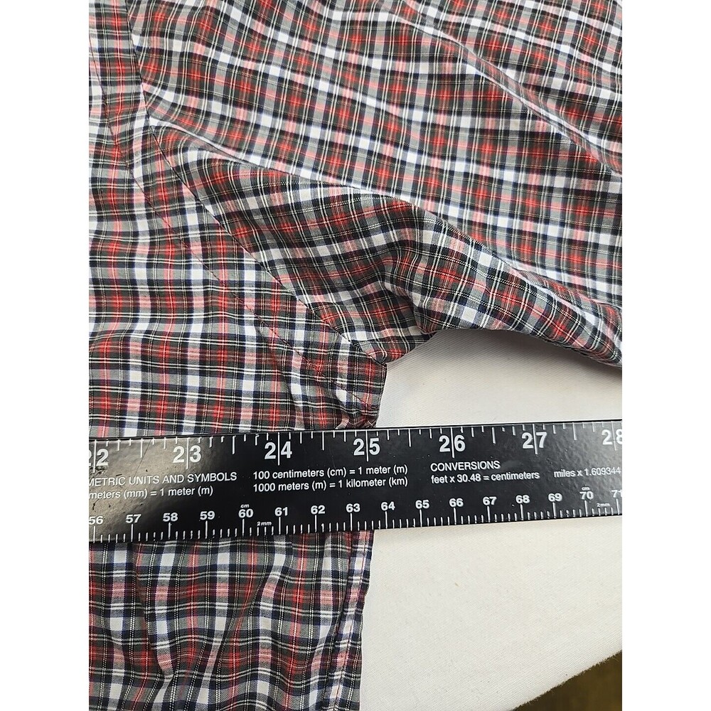 Ralph Lauren Button Down Short Sleeve Blake Red Green Plaid Shirt Men's Large - Picture 6 of 8